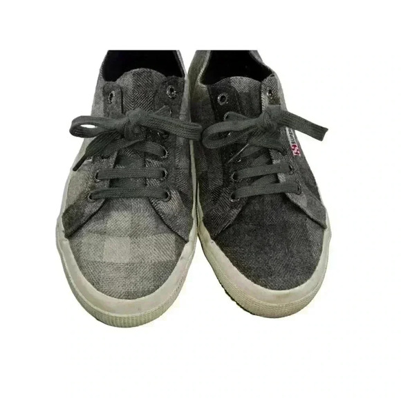 Superga Women’s Shoes Grey Wool Plaid Pattern US 8.5 W / 7 M - Picture 2 of 9